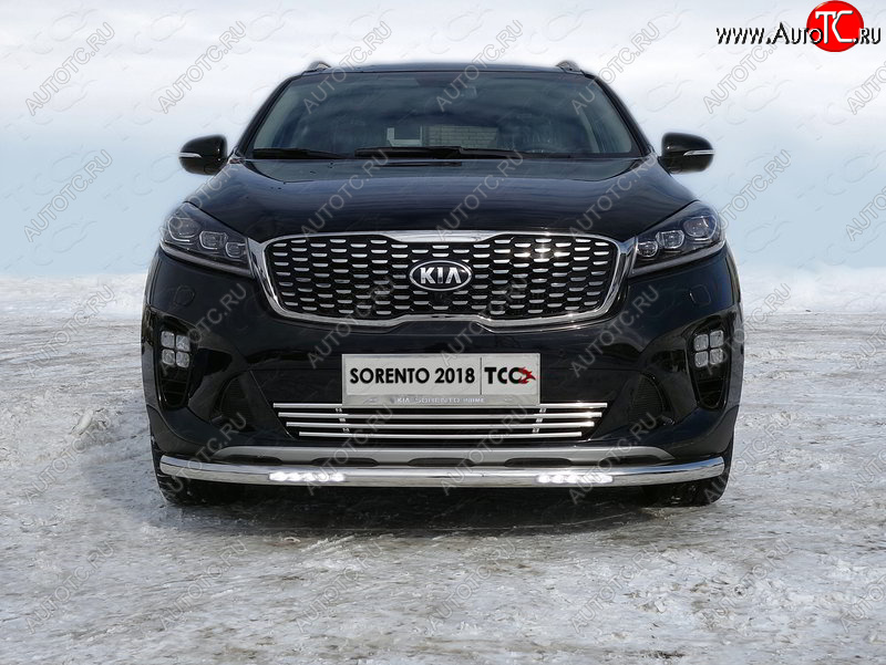 33 849 р. Защита переднего бампера нижняя с ДХО 60,3 мм ТСС Тюнинг KIA Sorento UM/Prime рестайлинг (2018-2020) (нержавейка)  с доставкой в г. Пермь