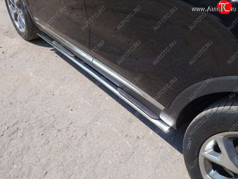 31 399 р. Пороги овальные с накладкой 75х42 мм ТСС Тюнинг KIA Sorento UM/Prime рестайлинг (2018-2020)  с доставкой в г. Пермь