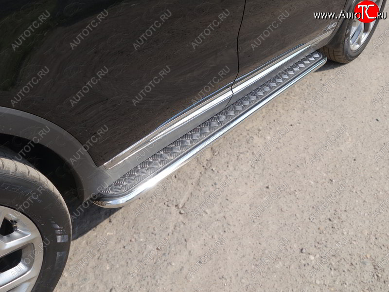 29 999 р. Пороги с площадкой 42,4 мм Prime ТСС Тюнинг KIA Sorento UM/Prime рестайлинг (2018-2020) (серые)  с доставкой в г. Пермь