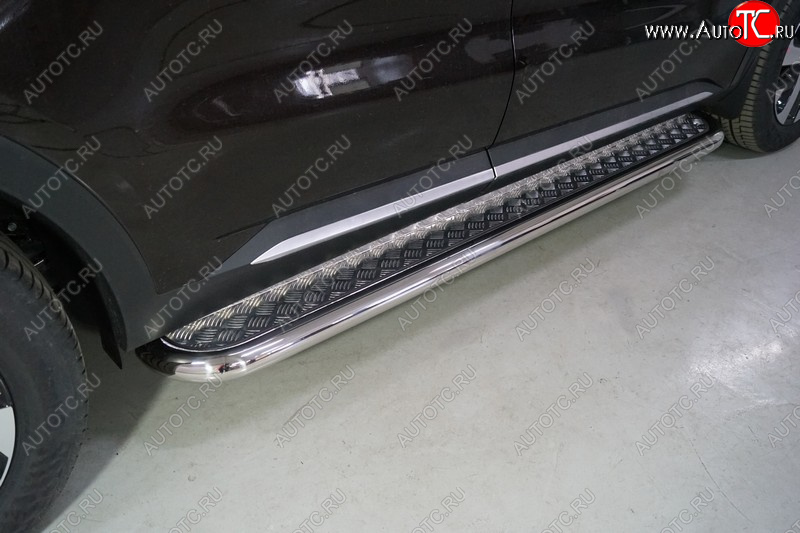 34 799 р. Пороги с площадкой 60,3 мм ТСС Тюнинг  KIA Sorento  MQ4 (2020-2022) (серые)  с доставкой в г. Пермь