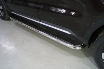 Пороги с площадкой 60,3 мм ТСС Тюнинг KIA Sorento  MQ4 (2020-2022)