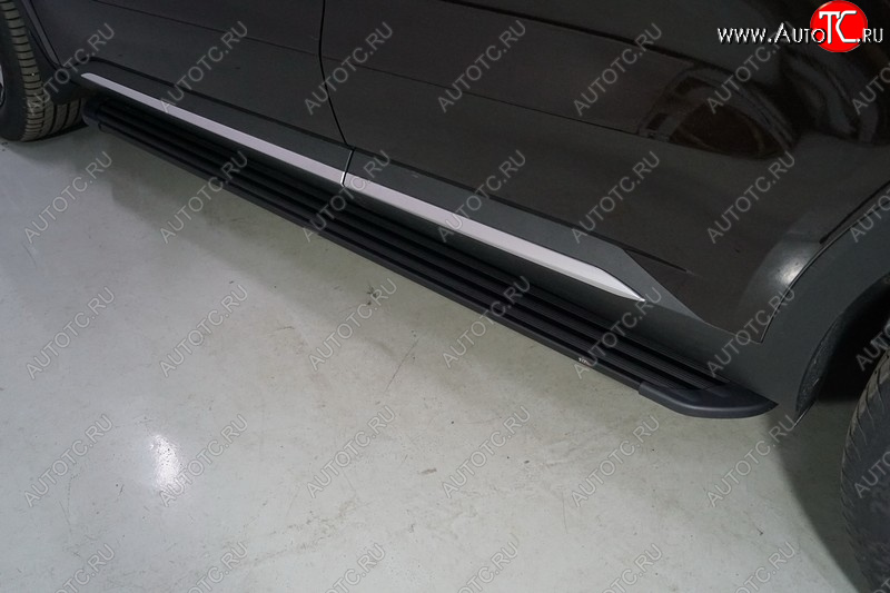 21 999 р. Пороги алюминиевые Slim Line ТСС Тюнинг  KIA Sorento  MQ4 (2020-2022) (Black)  с доставкой в г. Пермь