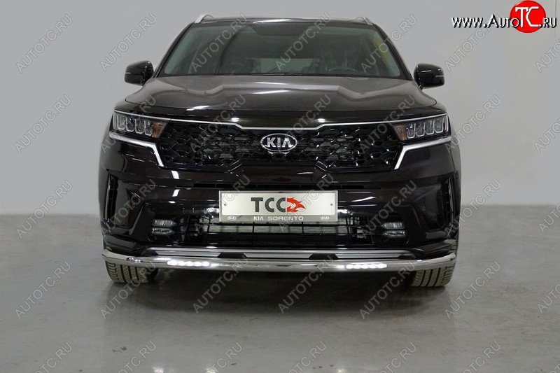 36 299 р. Защита переднего бампера нижняя с ДХО 60,3 мм ТСС Тюнинг  KIA Sorento  MQ4 (2020-2022) (нержавейка)  с доставкой в г. Пермь