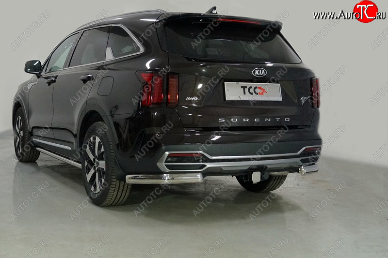 23 899 р. Защита задняя (уголки овальные, 75х42 мм) ТСС Тюнинг  KIA Sorento  MQ4 (2020-2022) (уголки овальные)  с доставкой в г. Пермь