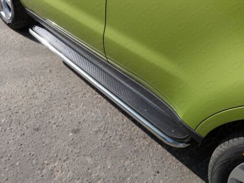 Пороги с площадкой 42,4 мм ТСС Тюнинг KIA Soul  PS (2014-2016) дорестайлинг