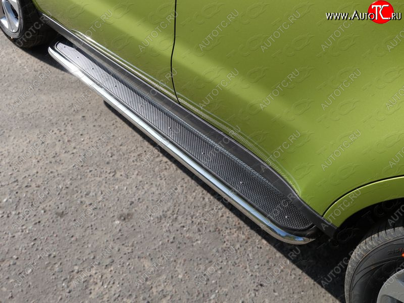 36 999 р. Пороги с площадкой 42,4 мм ТСС Тюнинг  KIA Soul  PS (2014-2016) дорестайлинг (нержавейка)  с доставкой в г. Пермь