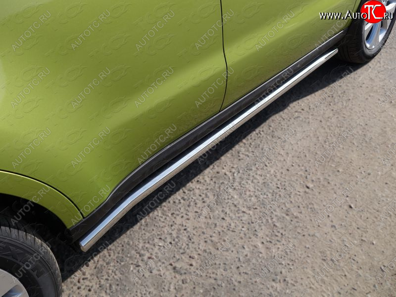 21 599 р. Защита порогов труба d60,3 мм ТСС Тюнинг  KIA Soul  PS (2014-2016) дорестайлинг (серые)  с доставкой в г. Пермь