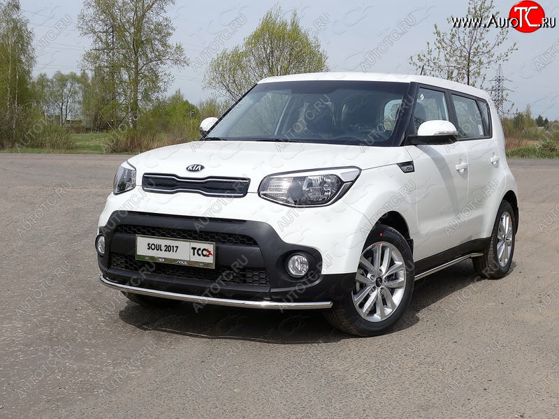 15 999 р. Защита переднего бампера нижняя d42,4 мм ТСС Тюнинг  KIA Soul  PS (2017-2019) рестайлинг (нержавейка)  с доставкой в г. Пермь
