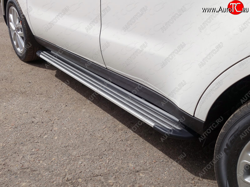 20 599 р. Пороги алюминиевые Slim Line ТСС Тюнинг  KIA Soul  PS (2017-2019) рестайлинг (Silver)  с доставкой в г. Пермь