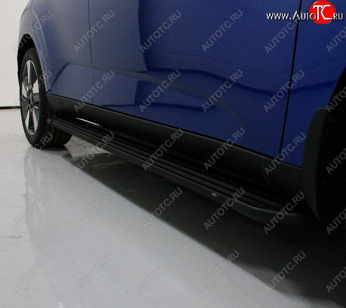 21 999 р. Пороги алюминиевые Slim Line ТСС Тюнинг  KIA Soul  SK3 (2018-2022) (Black)  с доставкой в г. Пермь