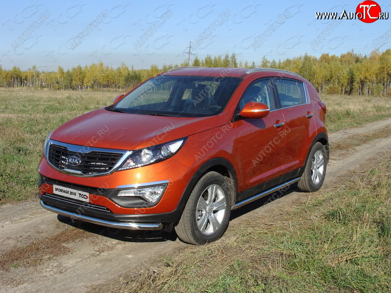 17 649 р. Защита переднего бампера нижняя d60,3 мм ТСС Тюнинг KIA Sportage 3 SL дорестайлинг (2010-2014) (нержавейка)  с доставкой в г. Пермь