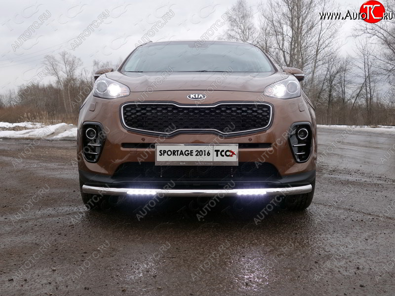 36 299 р. Защита переднего бампера нижняя с ДХО 60,3 мм ТСС Тюнинг  KIA Sportage  4 QL (2016-2018) дорестайлинг (нержавейка)  с доставкой в г. Пермь