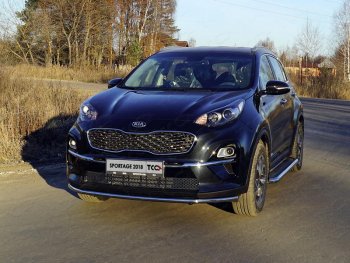 Защита переднего бампера нижняя d42,4 мм ТСС Тюнинг KIA Sportage  4 QL (2018-2022) рестайлинг