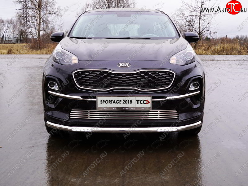 36 299 р. Защита переднего бампера нижняя с ДХО 60,3 мм ТСС Тюнинг  KIA Sportage  4 QL (2018-2022) рестайлинг (нержавейка)  с доставкой в г. Пермь