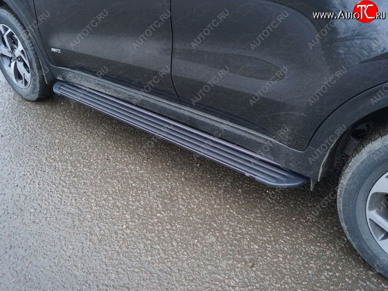 21 999 р. Пороги алюминиевые Slim Line ТСС Тюнинг  KIA Sportage  4 QL (2018-2022) рестайлинг (Black)  с доставкой в г. Пермь