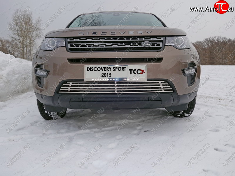 8 799 р. Декоративная вставка переднего бампера ТСС Тюнинг  Land Rover Discovery Sport  L550 (2014-2019) дорестайлинг (d 12 мм)  с доставкой в г. Пермь
