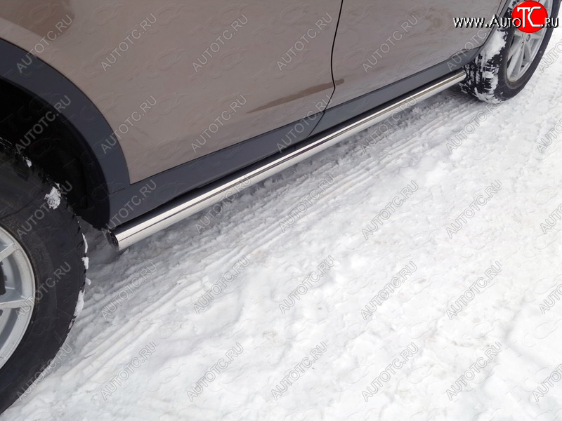23 549 р. Защита порогов труба d60,3 мм ТСС Тюнинг  Land Rover Range Rover Sport  2 L494 (2013-2017) дорестайлинг (серые)  с доставкой в г. Пермь