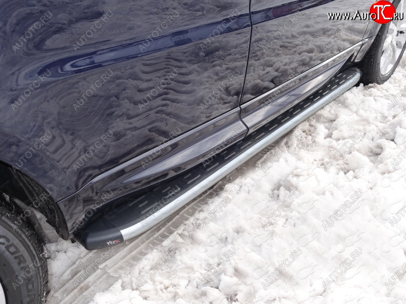 20 599 р. Пороги алюминиевые с пластиковой накладкой ТСС Тюнинг  Land Rover Range Rover Sport  2 L494 (2013-2017) дорестайлинг (серые)  с доставкой в г. Пермь