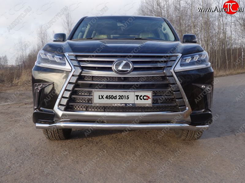 24 999 р. Защита переднего бампера нижняя d60,3 мм ТСС Тюнинг Lexus LX450d J200 2-ой рестайлинг (2015-2022) (нержавейка)  с доставкой в г. Пермь