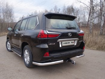 Защита задняя (уголки, нержавейка 76,1 мм) ТСС Тюнинг Lexus LX450d  J200 - LX570  J200
