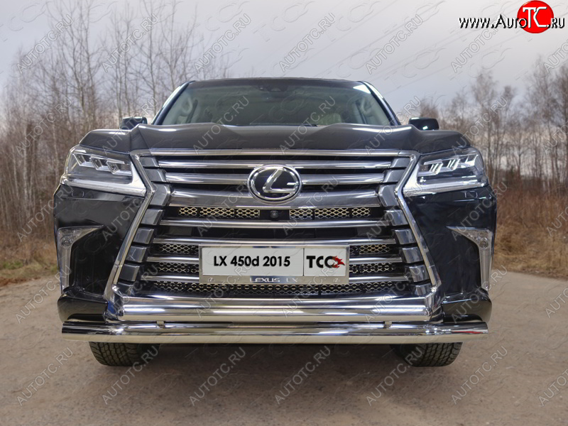 34 999 р. Защита передняя нижняя двойная 76,1*50,8 мм кроме F-Sport Тюнинг Lexus LX450d J200 2-ой рестайлинг (2015-2022) (нержавейка)  с доставкой в г. Пермь