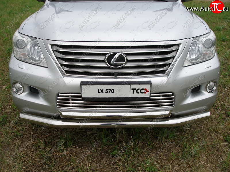 30 899 р. Защита переднего бампера нижняя d76,1*60,3 мм ТСС Тюнинг Lexus LX570 J200 дорестайлинг (2007-2012) (нержавейка)  с доставкой в г. Пермь