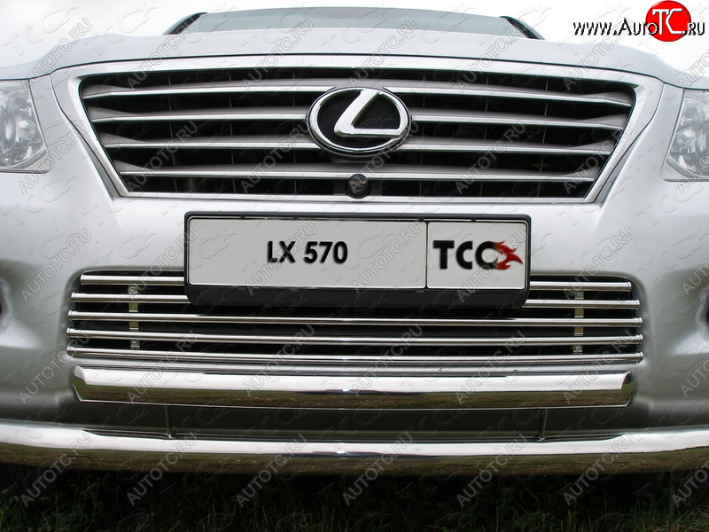 11 749 р. Декоративная вставка переднего бампера (кроме F-Sport) ТСС Тюнинг  Lexus LX570  J200 (2007-2012) дорестайлинг (d 16 мм)  с доставкой в г. Пермь