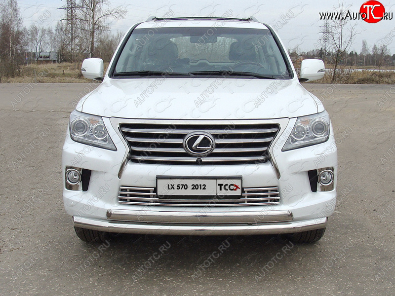 36 299 р. Защита передняя нижняя двойная 76,1*75 мм кроме F-Sport Тюнинг  Lexus LX570  J200 (2012-2015) 1-ый рестайлинг (нержавейка)  с доставкой в г. Пермь