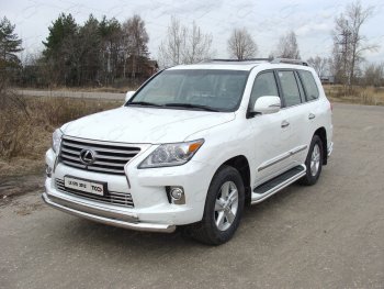 Декоративная вставка переднего бампера (кроме F-Sport) ТСС Тюнинг Lexus LX570  J200 (2012-2015) 1-ый рестайлинг (d 16 мм)