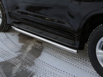 Защита порогов алюминий 60,3 мм, ТСС Тюнинг Lexus LX570  J200 (2012-2015) 1-ый рестайлинг