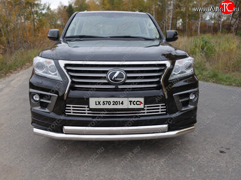 11 749 р. Декоративная вставка переднего бампера (F-Sport) ТСС Тюнинг Lexus LX570 J200 1-ый рестайлинг (2012-2015) (d 16 мм)  с доставкой в г. Пермь