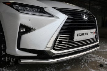 Нижняя декоративная вставка в бампер (кроме F-Sport) ТСС Тюнинг Lexus RX 200T AL20 дорестайлинг (2015-2017) (d 12 мм)