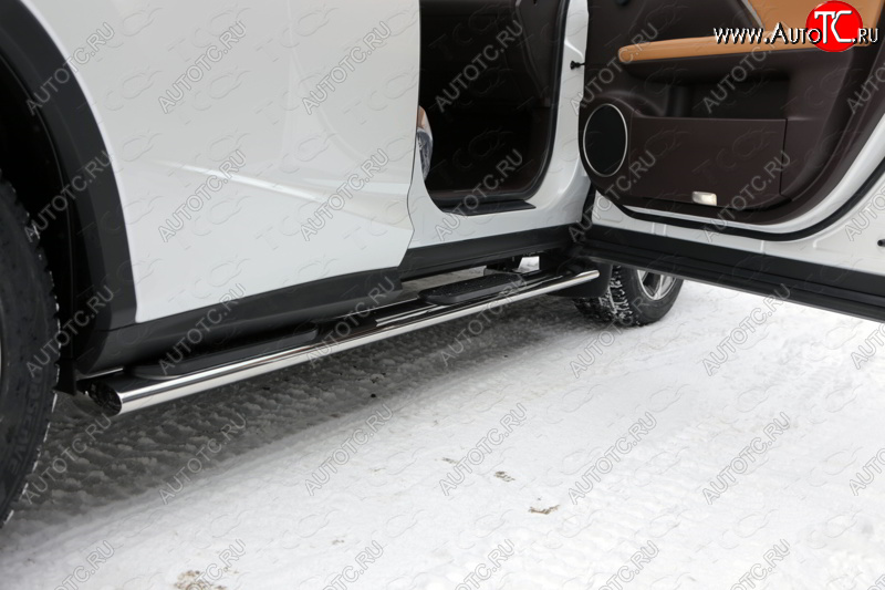 43 949 р. Пороги овальные с накладкой 120х60 мм кроме F-Sport ТСС Тюнинг  Lexus RX  200T - RX450H  AL10 (серые)  с доставкой в г. Пермь