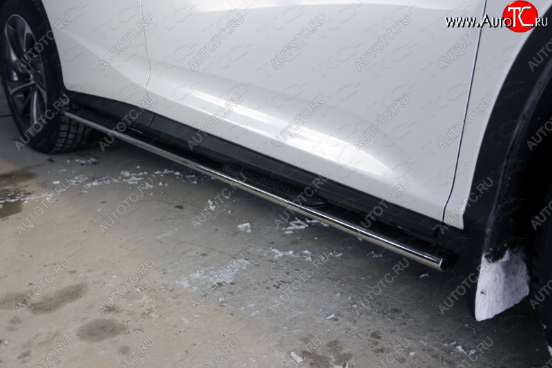 33 999 р. Пороги овальные с накладкой 75х42 мм кроме F-Sport ТСС Тюнинг  Lexus RX  200T - RX450H  AL10 (серые)  с доставкой в г. Пермь