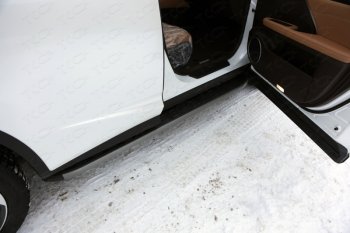  Пороги алюминиевые с пластиковой накладкой кроме F-Sport, ТСС Тюнинг Lexus RX  200T - RX450  AL20 (карбон серые)