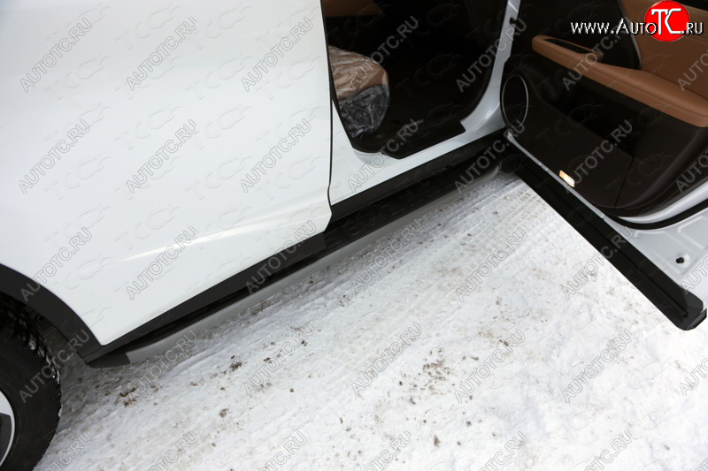 21 999 р.  Пороги алюминиевые с пластиковой накладкой кроме F-Sport, ТСС Тюнинг  Lexus RX  200T - RX450  AL20 (карбон серые)  с доставкой в г. Пермь
