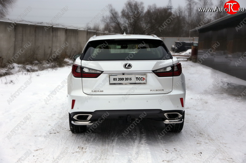 18 999 р. Защита заднего бампера (кроме F-Sport, уголки, d60,3 мм) TCC Lexus RX 200T AL20 дорестайлинг (2015-2017)  с доставкой в г. Пермь