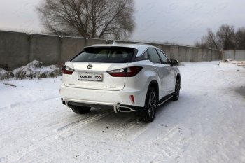 Защита задняя (центральная, нержавейка 60,3*42,4 мм) кроме F-Sport ТСС Тюнинг Lexus RX  200T - RX450H  AL10