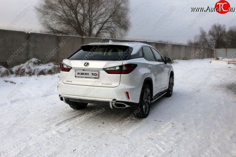 26 499 р. Защита задняя (центральная, нержавейка 60,3*42,4 мм) кроме F-Sport ТСС Тюнинг Lexus RX 200T AL20 дорестайлинг (2015-2017)  с доставкой в г. Пермь