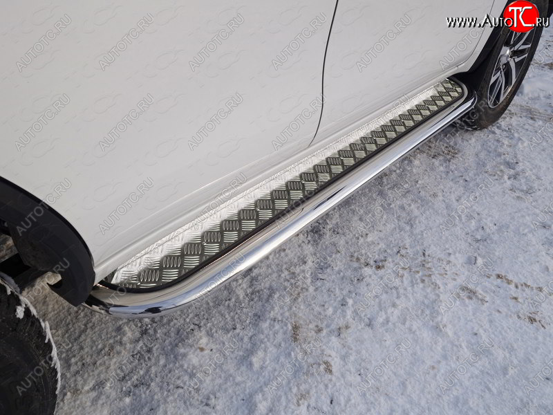 39 599 р. Пороги с площадкой 75х42 мм кроме F-Sport ТСС Тюнинг Lexus RX450H AL10 дорестайлинг (2009-2012) (серые)  с доставкой в г. Пермь