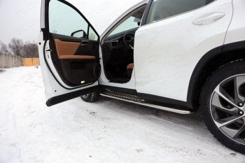 Пороги с площадкой 42,4 мм F-Sport ТСС Тюнинг Lexus RX300 XU10 дорестайлинг (1995-2001) (серые)