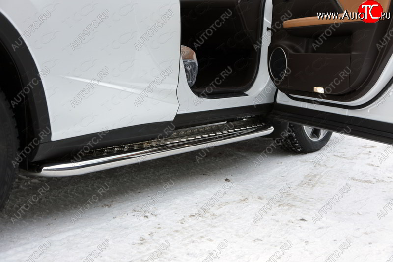 36 999 р. Пороги с площадкой 60,3 мм F-Sport ТСС Тюнинг Lexus RX450H AL10 дорестайлинг (2009-2012) (серые)  с доставкой в г. Пермь