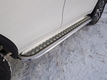 Пороги с площадкой 75х42 мм F-Sport ТСС Тюнинг Lexus RX300 XU10 дорестайлинг (1995-2001) (серые)
