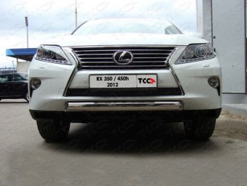Защита переднего бампера овальная 75х42 мм кроме F-Sport ТСС тюнинг Lexus RX350  AL10 (2012-2015) рестайлинг (нержавейка)