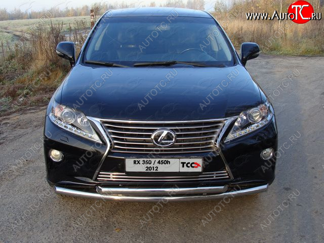 8 799 р. Декоративная вставка переднего бампера (кроме F-Sport) ТСС Тюнинг  Lexus RX350  AL10 (2012-2015) рестайлинг (d 12 мм)  с доставкой в г. Пермь