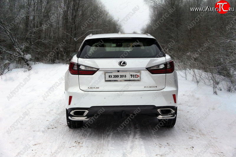 18 999 р. Защита заднего бампера (кроме F-Sport, уголки, d60,3 мм) TCC Lexus RX450 AL20 дорестайлинг (2015-2019)  с доставкой в г. Пермь