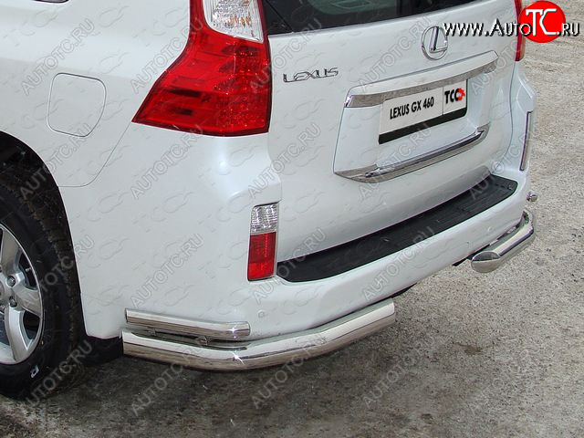 29 449 р. Защита задняя (уголки, нержавейка 76,1*42,4 мм) ТСС Тюнинг Lexus GX460 J150 дорестайлинг (2009-2013)  с доставкой в г. Пермь