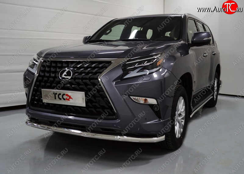 29 449 р. Защита переднего бампера нижняя d60,3 мм ТСС Тюнинг  Lexus GX460  J150 (2019-2022) 2-ой рестайлинг (нержавейка)  с доставкой в г. Пермь