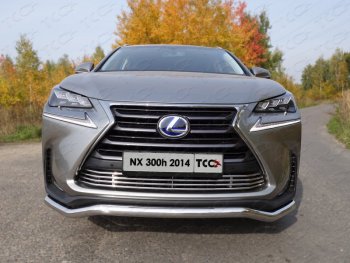 Декоративная вставка переднего бампера (кроме F-Sport) ТСС Тюнинг Lexus NX300h  Z10 (2014-2017) дорестайлинг (d 12 мм)