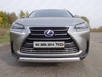 Декоративная вставка переднего бампера (кроме F-Sport) ТСС Тюнинг Lexus NX300h  Z10 (2014-2017) дорестайлинг (d 16 мм)